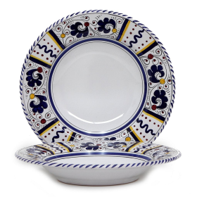 ORVIETO ROOSTER Pasta/Soup Rim Plate (Style: Rim Pasta Soup Plate (White Center))