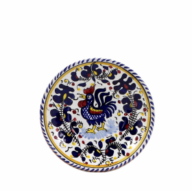 ORVIETO ROOSTER: Bread Plate (Color: Blue, size: 7 DIAM. (Dimensions measured in Inches))