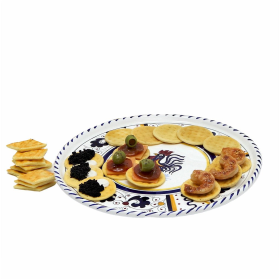 ORVIETO ROOSTER Dinner Plate (Style: Deruta Pizza Plate - Cake or Cheese Platter.)
