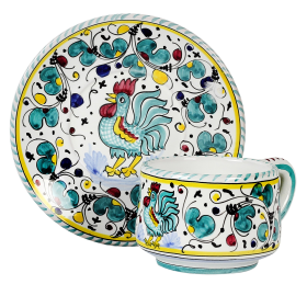 ORVIETO ROOSTER Cups & Saucers (Type: Tea/Coffee Cup and Saucer)