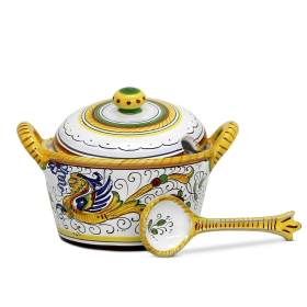 RAFFAELLESCO BUTTER TRAY & CHEESE BOWLS (Style: Covered Parmesan Cheese Bowl with Spoon)