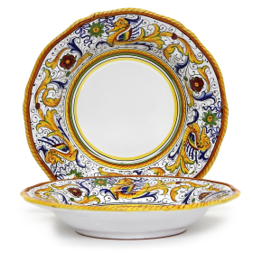 RAFFAELLESCO Pasta/Soup Rim Plate (Style: Rim Pasta Soup Plate (White Center))