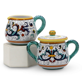 RICCO DERUTA: Sugar and Creamer (size: 3.5 DIAM. X 3.5 HIGH (Dimensions measured in Inches))