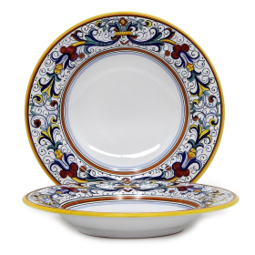 RICCO DERUTA Pasta/Soup Rim Plate (Style: Rim Pasta Soup Plate (White Center))