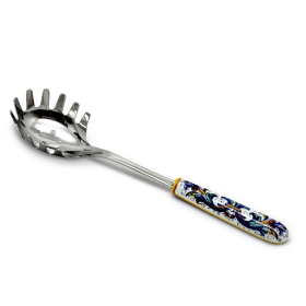 RICCO DERUTA: Utensil Holder (Style: Ceramic Handle Spaghetti Tong with 18/10 stainless steel cutlery.)
