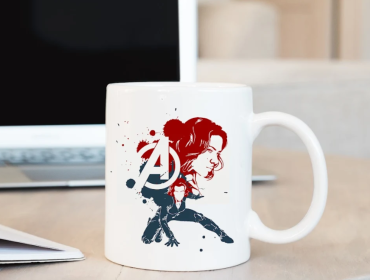 Hero Inspired Coffee Mug - Black Widow | By Trebreh Designs (Color: White, size: 11oz)