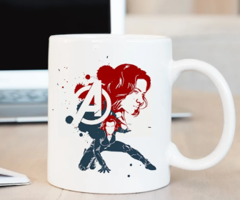 Hero Inspired Coffee Mug - Black Widow | By Trebreh Designs (Color: White, size: 15oz)