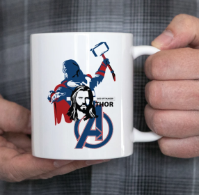 Hero Inspired Coffee Mug - Thor | By Trebreh Designs (Color: White, size: 11oz)