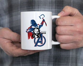 Hero Inspired Coffee Mug - Thor | By Trebreh Designs (Color: White, size: 15oz)