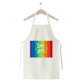 Love Wins Premium Jersey Apron (Color: White, size: )