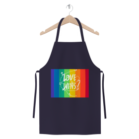 Love Wins Premium Jersey Apron (Color: Navy, size: )