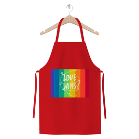Love Wins Premium Jersey Apron (Color: Red, size: )