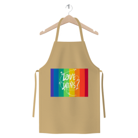 Love Wins Premium Jersey Apron (Color: Natural, size: )
