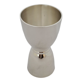 Double Jigger Double Rim Silver Plate (Color: Silver)