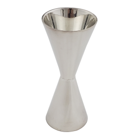 Cone Shaped Double Silver Plated Jigger (Matt Inside) (Color: Silver)