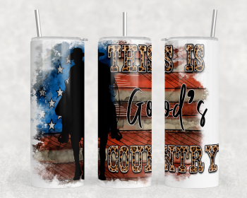This Is Gods Country - 20 oz Steel Skinny Tumbler - Optional Blue Tooth Speaker - Speaker Color will Vary (Style: Speaker)