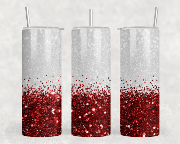 Red faux glitter - 20 oz Steel Skinny Tumbler - Optional Blue Tooth Speaker - Speaker Color will Vary (Style: Speaker)