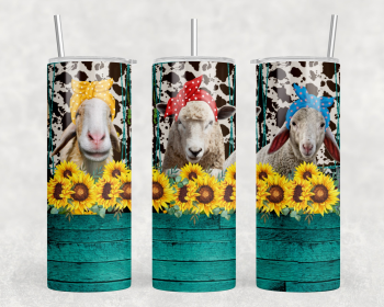 Sassy Sheep - 20 oz Steel Skinny Tumbler - Optional Blue Tooth Speaker - Speaker Color will Vary (Style: No Speaker)