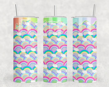 Rainbows - 20 oz Steel Skinny Tumbler - Optional Blue Tooth Speaker - Speaker Color will Vary (Style: No Speaker)