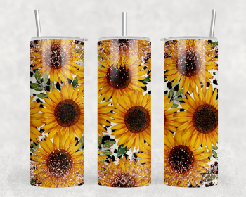 Sunflowers - 20 oz Steel Skinny Tumbler - Optional Blue Tooth Speaker - Speaker Color will Vary (Style: Speaker)