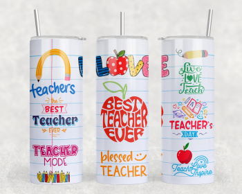 Teacher - 20 oz Steel Skinny Tumbler - Optional Blue Tooth Speaker - Speaker Color will Vary (Style: No Speaker)