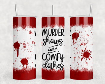 Murder Shows and Comfy Clothes - 20 oz Steel Skinny Tumbler - Optional Blue Tooth Speaker - Speaker Color will Vary (Style: Speaker)