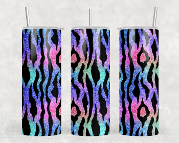 Rainbow Tiger Stripes - 20 oz Steel Skinny Tumbler - Optional Blue Tooth Speaker - Speaker Color will Vary (Style: No Speaker)
