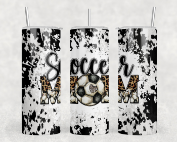 Soccer Mom faux cowhide|Skinny Tumbler|Optional Bluetooth Speaker| Speaker Color Varies (Style: Speaker)