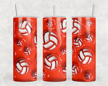 Red Volleyball|Skinny Tumbler|Optional Bluetooth Speaker| Speaker Color Varies (Style: Speaker)