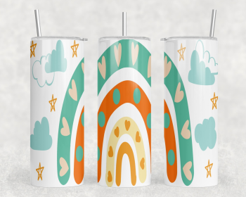 Rainbow|Skinny Tumbler|Optional Bluetooth Speaker| Speaker Color Varies (Style: Speaker)