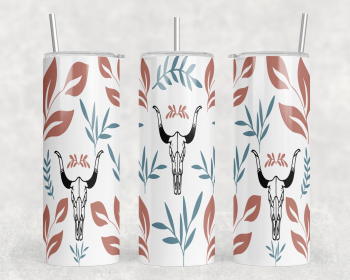 Western Bull Skull |Skinny Tumbler|Optional Bluetooth Speaker| Speaker Color Varies (Style: Speaker)