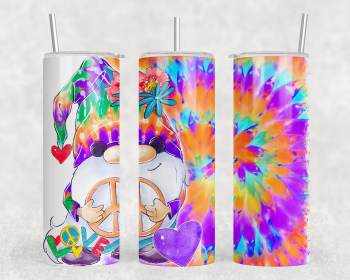 Tie Dye Gnome|Skinny Tumbler|Optional Bluetooth Speaker| Speaker Color Varies (Style: Speaker)
