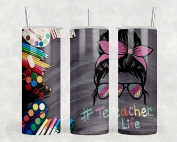 Teacher Life|Skinny Tumbler|Optional Bluetooth Speaker| Speaker Color Varies (Style: No Speaker)