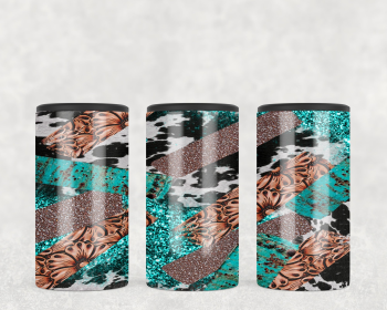 Western faux cowhide  Steel can hugger - optional speaker (Style: No Speaker)