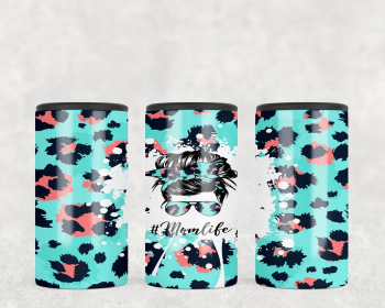 Turquoise Mom Life  Steel can hugger - optional speaker (Style: No Speaker)