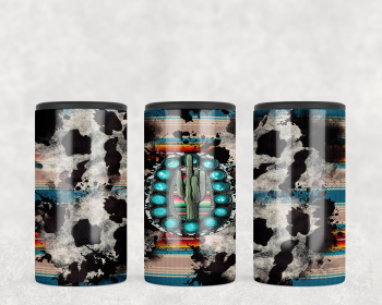 Western faux cowhide Cactus  Steel can hugger - optional speaker (Style: Speaker)