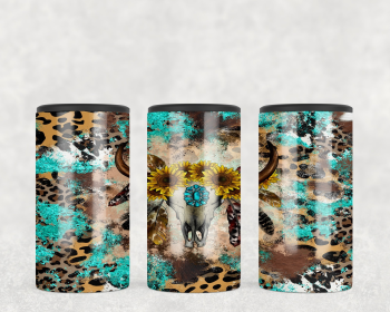 Western Bull skull  Steel can hugger - optional speaker (Style: Speaker)