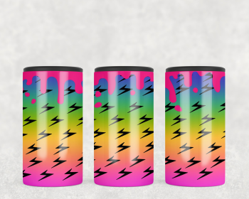 Rainbow Lightning Bolts  Steel can hugger - optional speaker (Style: No Speaker)