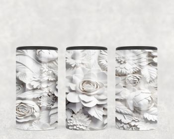 White Flowers  Steel can hugger - optional speaker (Style: Speaker)