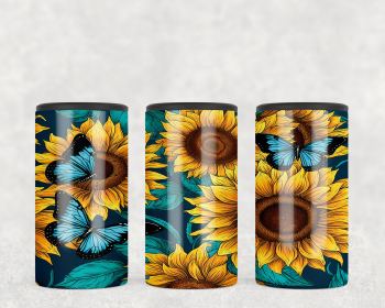 Sunflower Butterflies  Steel can hugger - optional speaker (Style: Speaker)