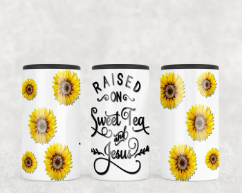 Raised On Sweet Tea And Jesus  Steel can hugger - optional speaker (Style: No Speaker)