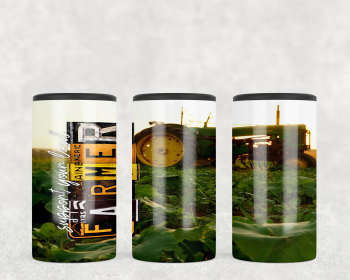 Support Your Local Farmer Tractor  Steel can hugger - optional speaker (Style: Speaker)