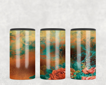 Rust Floral  Steel can hugger - optional speaker (Style: No Speaker)