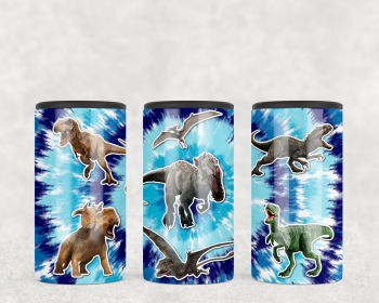 Tie Dye Dinosaurs  Steel can hugger - optional speaker (Style: Speaker)