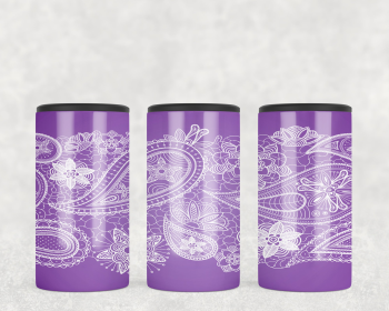 Purple Paisley  Steel can hugger - optional speaker (Style: No Speaker)