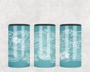 Turquoise Paisley  Steel can hugger - optional speaker (Style: No Speaker)