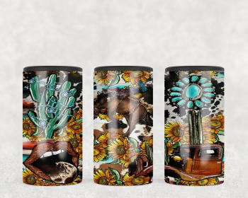 Western Bronc Collage  Steel can hugger - optional speaker (Style: Speaker)