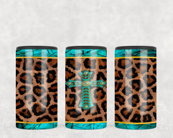 Western Leopard print Cross  Steel can hugger - optional speaker (Style: Speaker)