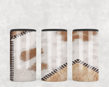 Stitched faux cowhide  Steel can hugger - optional speaker (Style: Speaker)