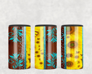 Sunflower Stripes  Steel can hugger - optional speaker (Style: No Speaker)